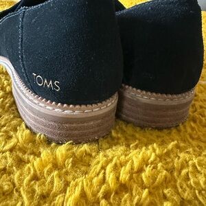 TOMS Black Suede Slip-Ons
